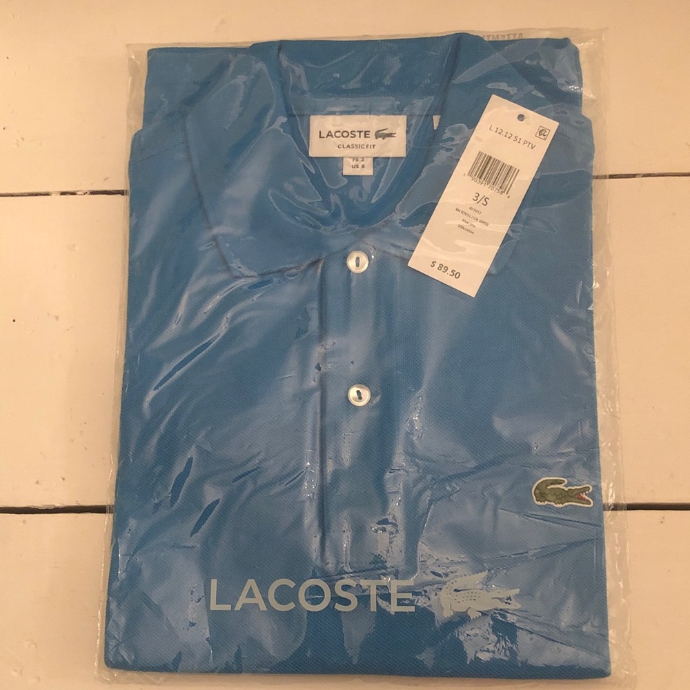Lacoste Men's  Blue Polo with Croc Logo NEW Size Small